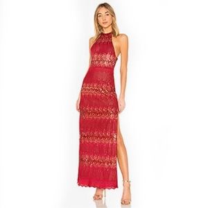 REVOLVE X by NBD Yara Gown Burgundy Size S